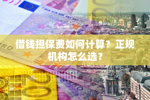 济南借钱担保费如何计算？正规机构怎么选？