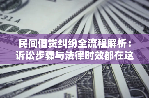 济南民间借贷纠纷全流程解析：诉讼步骤与法律时效都在这儿了